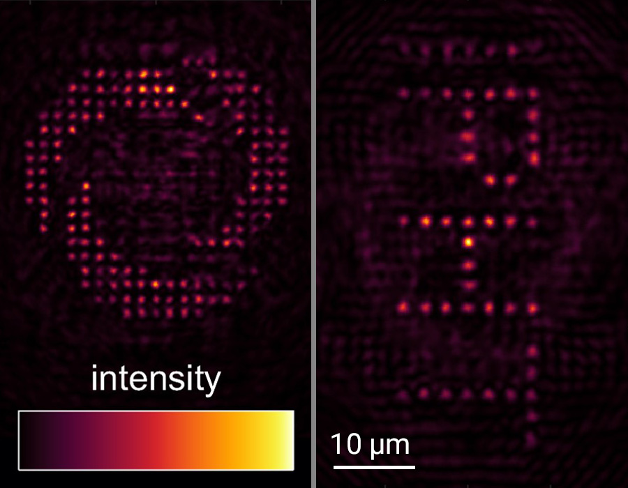 Two image planes of the multi-foci hologram