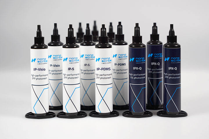 Discover Nanoscribe's IP and IPX photoresins for 2PP-based 3D microfabrication