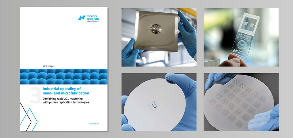 Mockup of our new Whitepaper on Industrial upscaling of nano- and microfabrication