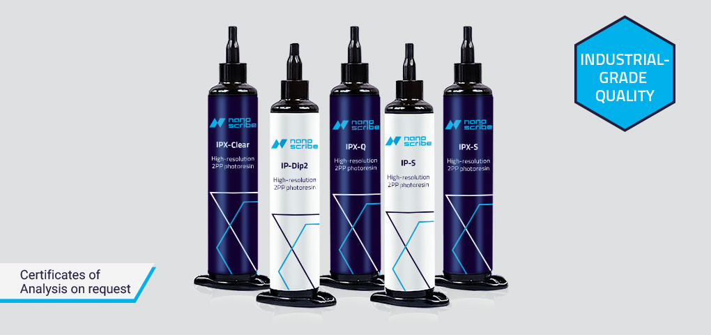 Selected high-demand photoresins, which are manufactured with industrial-grade quality