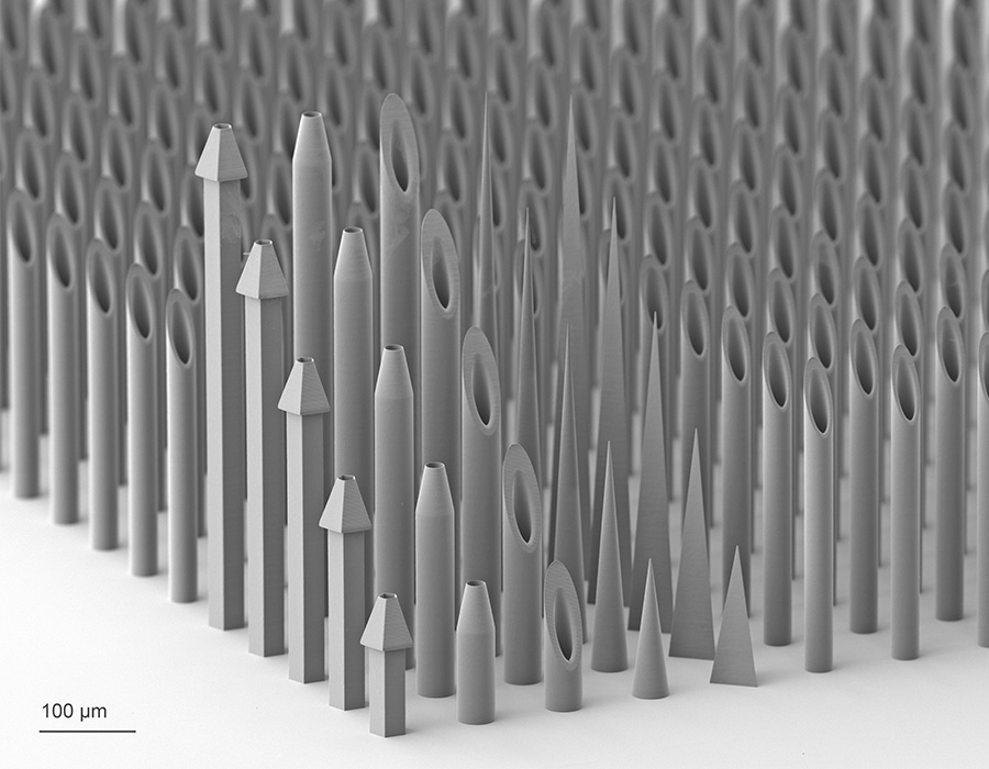 3D-printed microneedles 