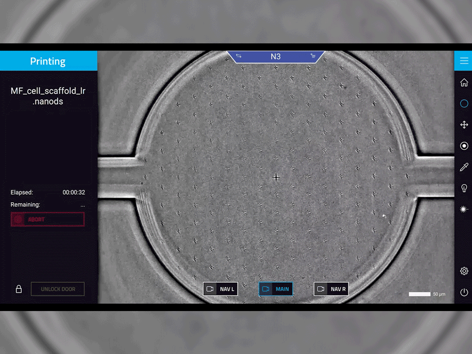 Screenrecording of a cell scaffold print with Quantum X bio