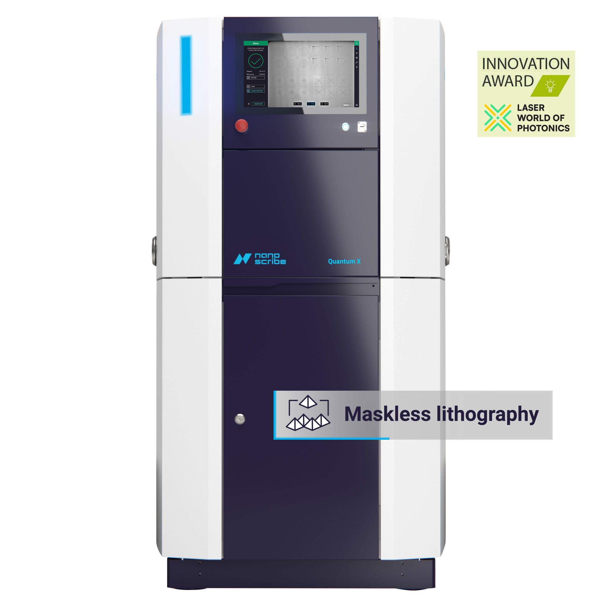 front view of our Quantum X two photon grayscale lithography with main application