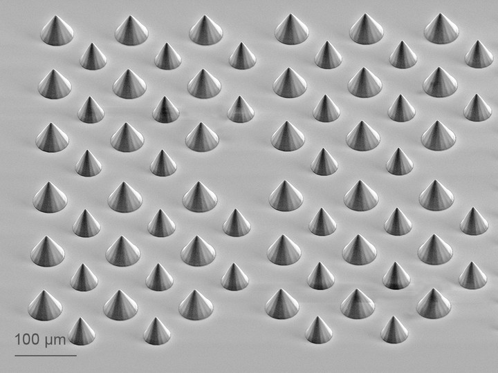 3D-printed array of cuboids using IP-PDMS