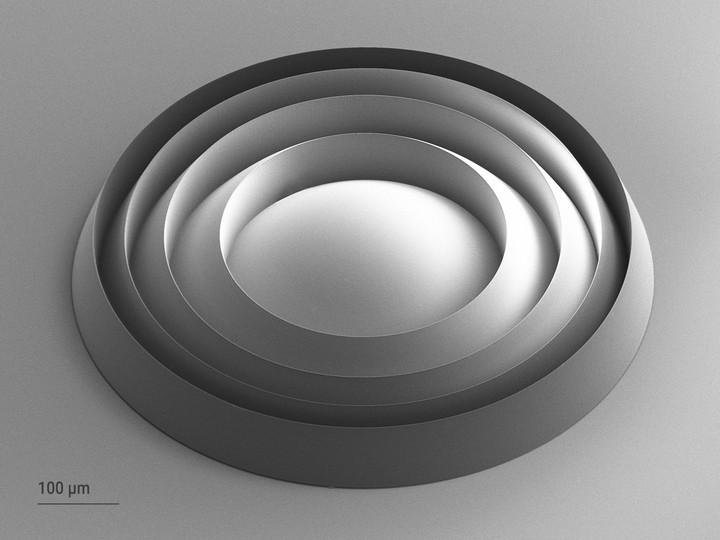 High quality Fresnel microlens printed with Quantum X litho
