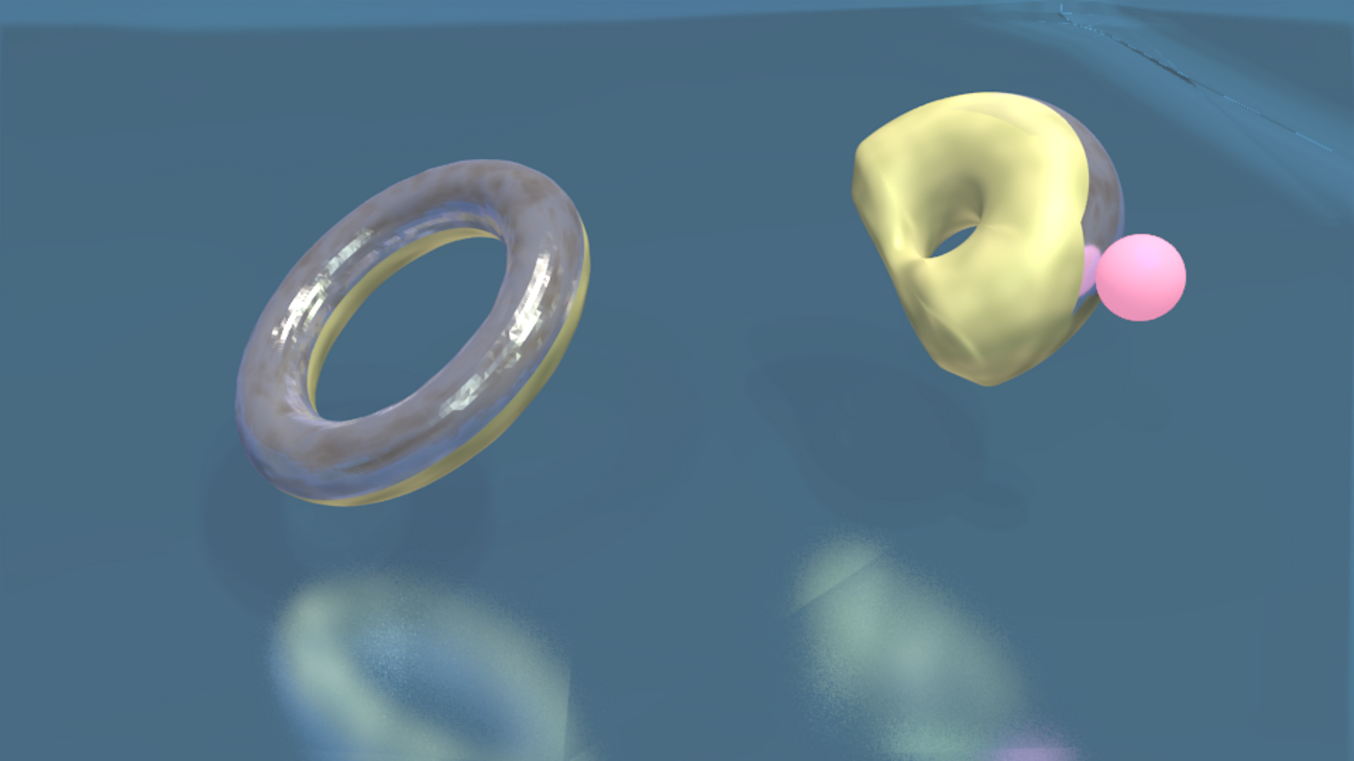 Rendering of two functionalized microswimmer designs.