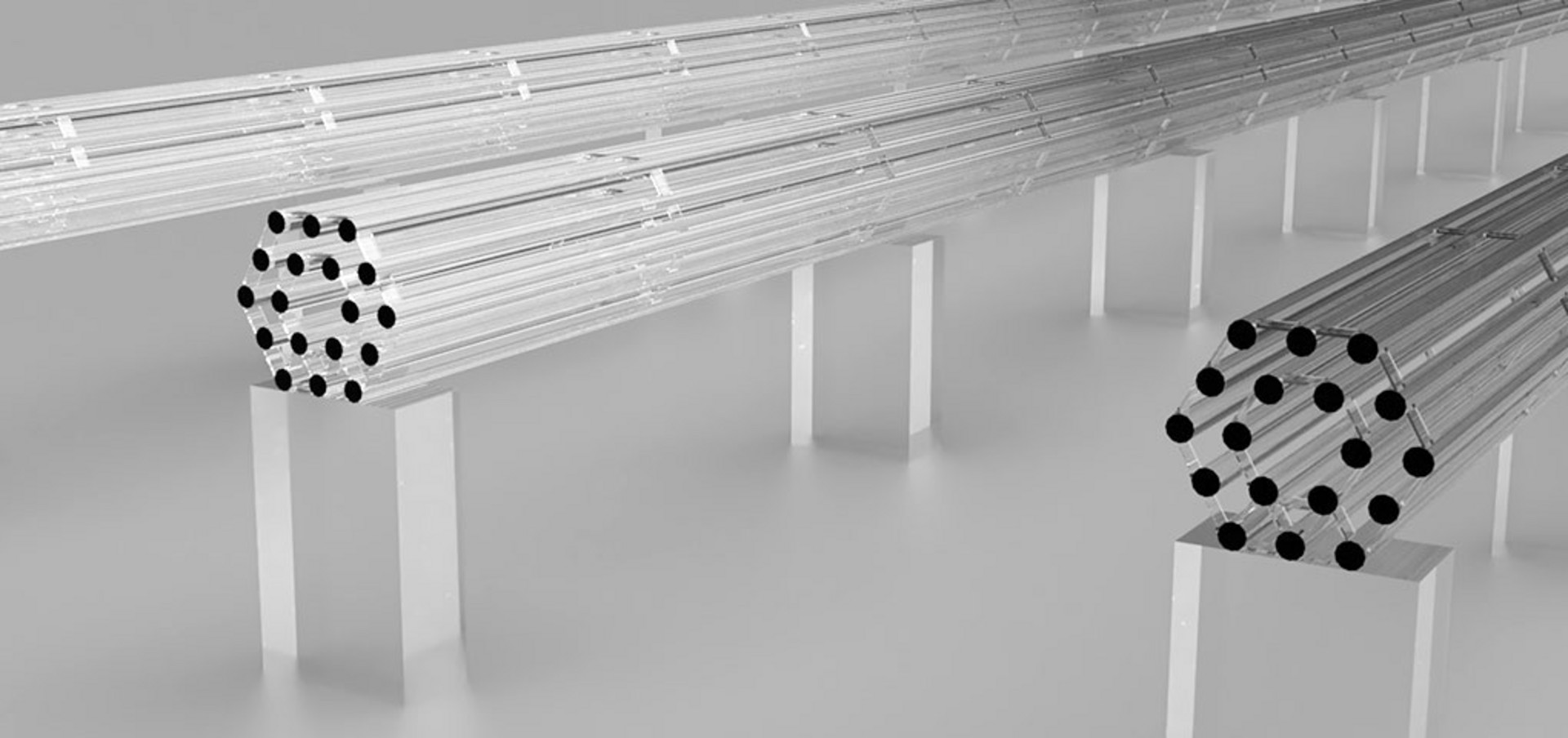 3D hollow-core dual-ring light cages