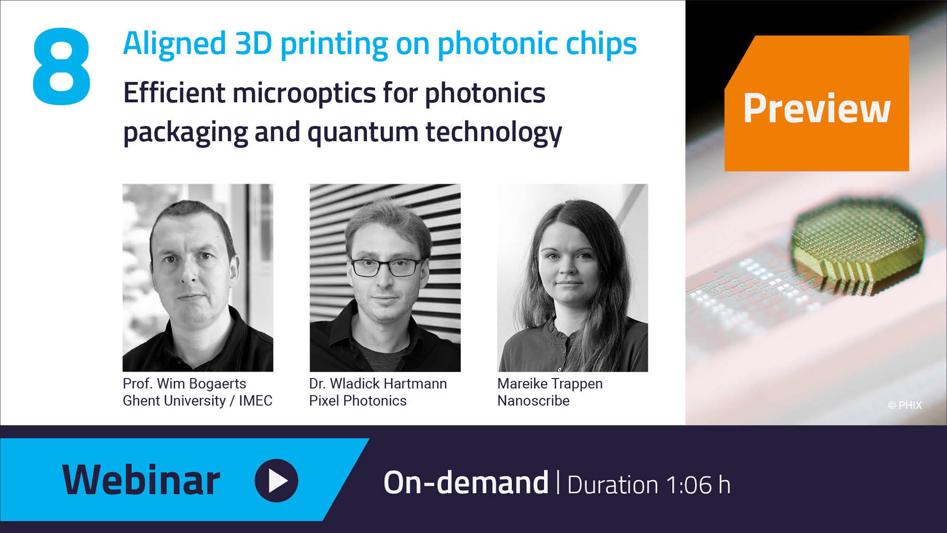 Our Webinar on Aligned 3D printing on photonic chips is now available on-demand - watch the webinar here