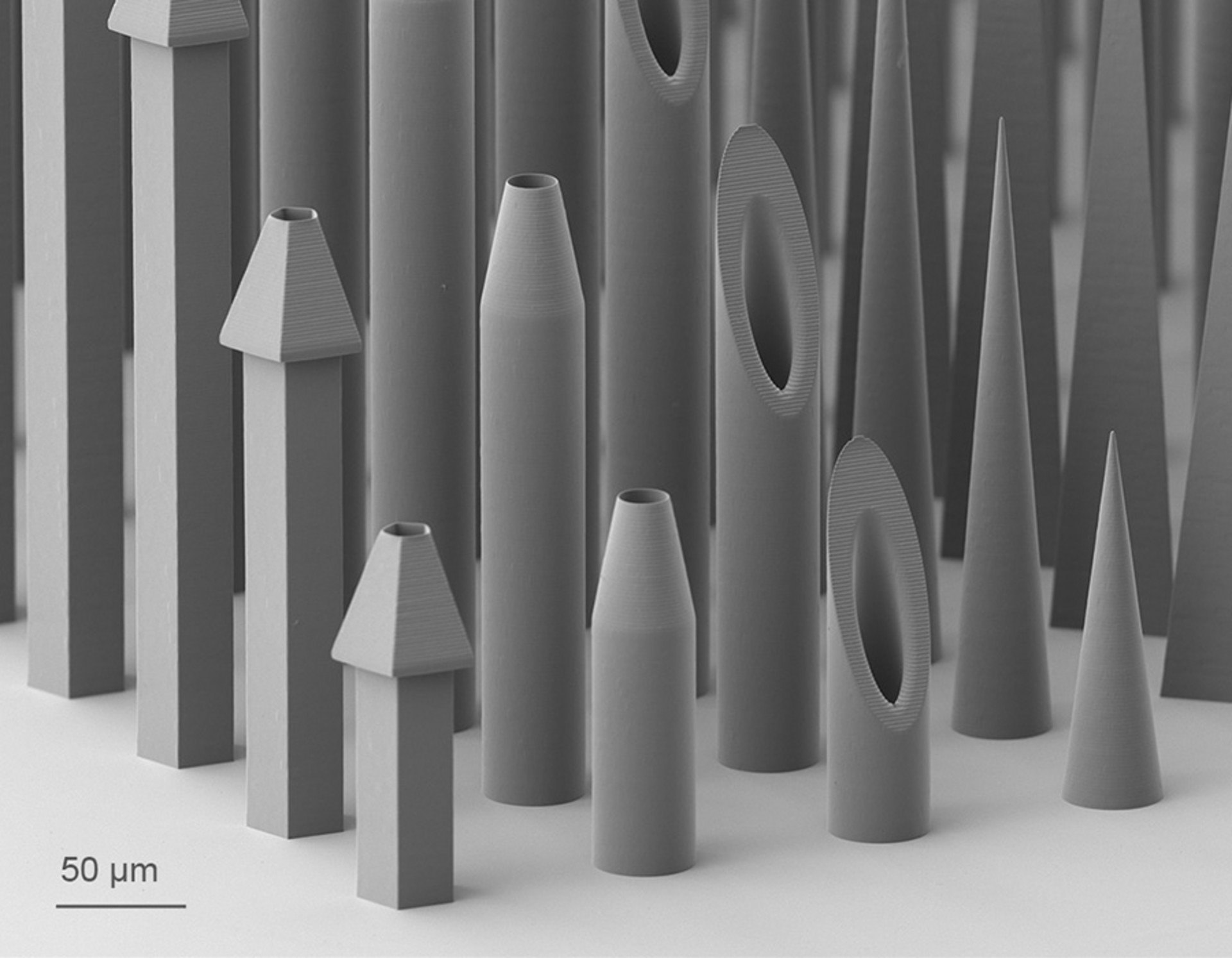 Different shaped and sized 3D-printed microneedles