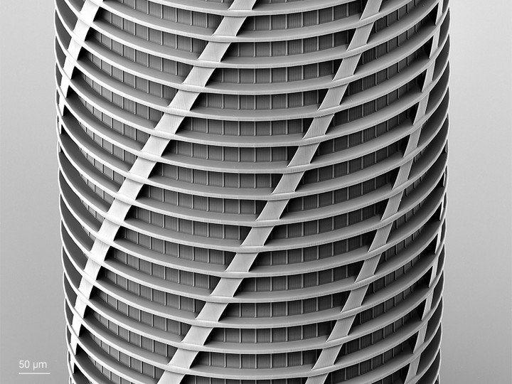 close-up of the 3D printed skyscraper using 2GL