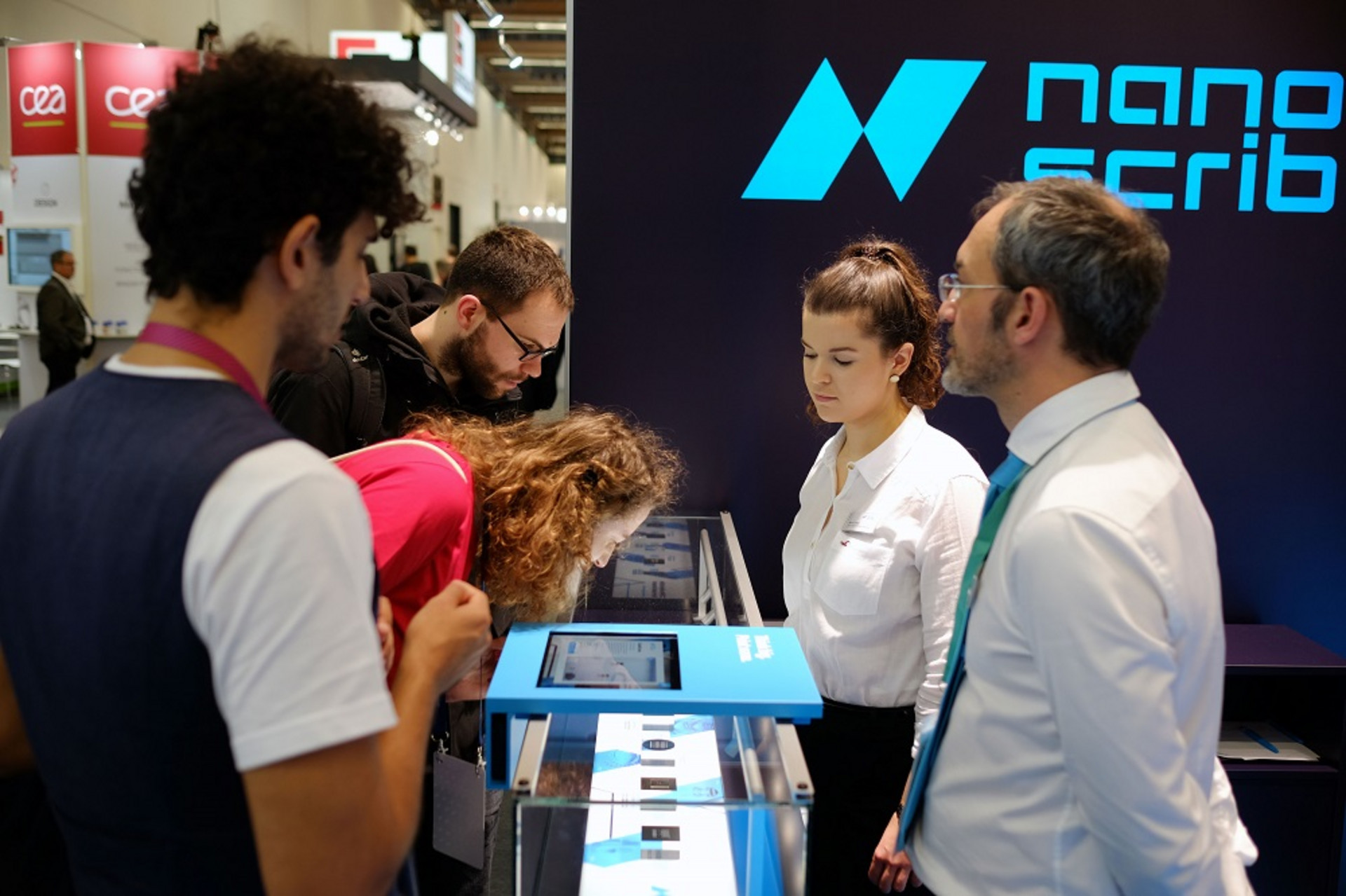 Visitors zoomed into the millimeter-sized 3D-printed parts