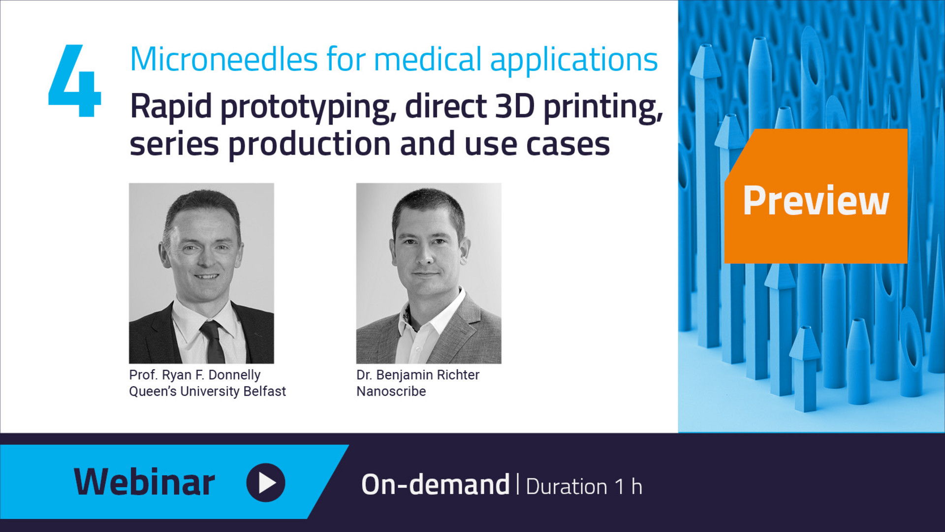 Our Webinar on Microneedles for medical applications is now available on-demand - watch the webinar here