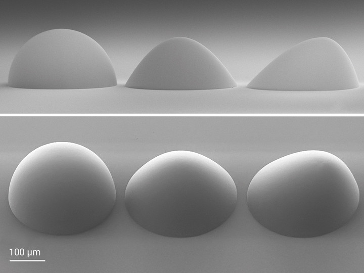 Single lenses with spherical, aspherical and freeform shapes fabricated by means of 2GL