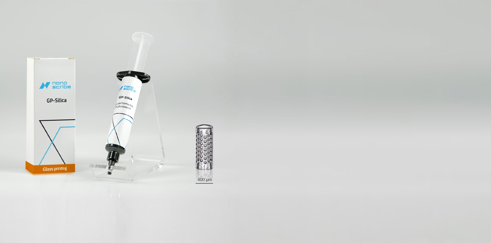 GP-Silica glass printing material in a catridge