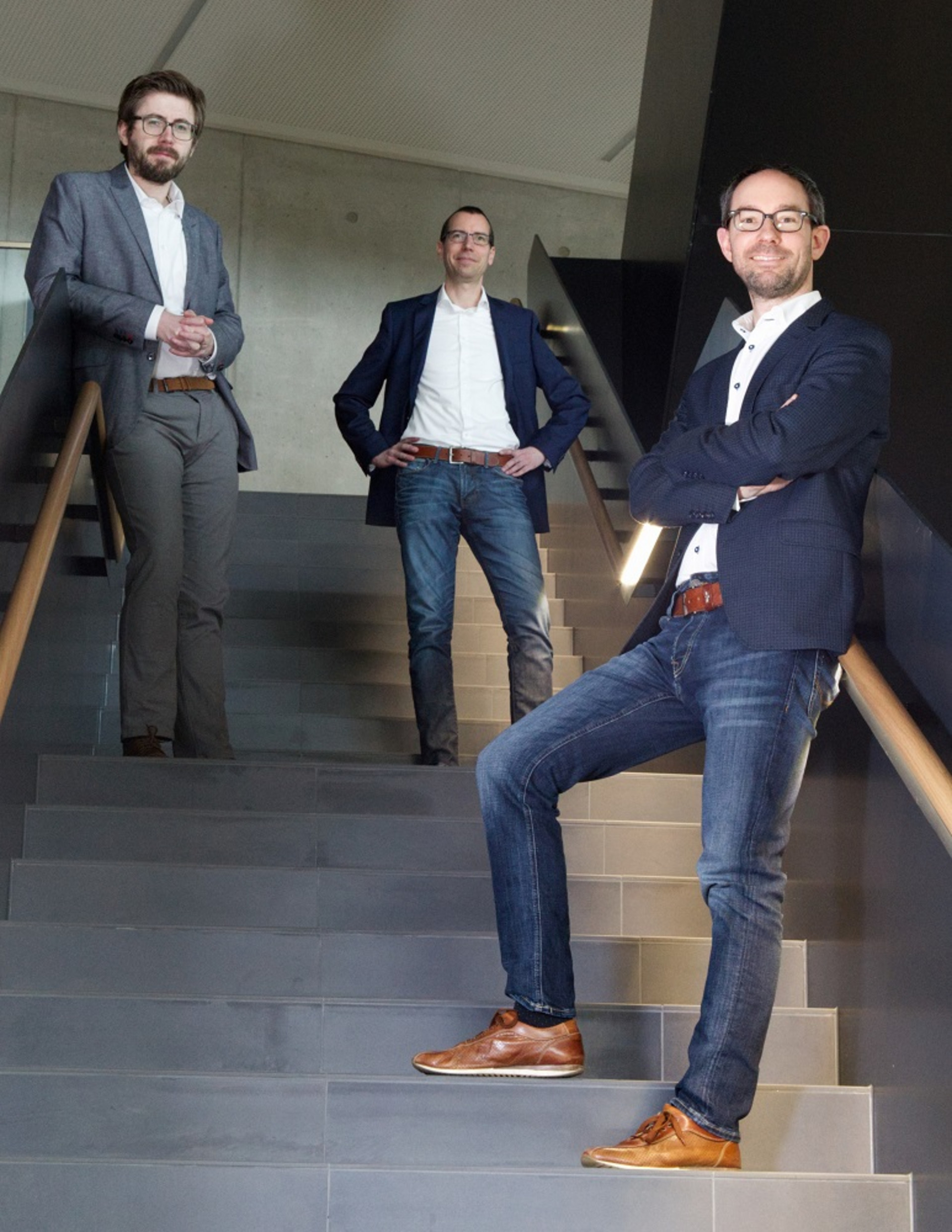 Nanoscribe CSO Michael Thiel, CFO Lars Tritschler, and CEO Martin Hermatschweiler