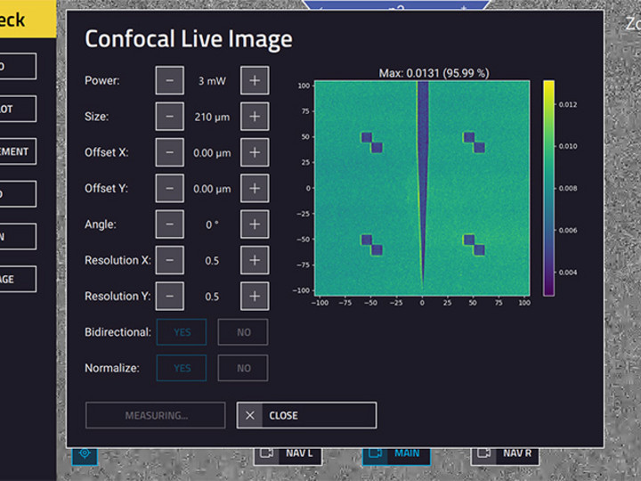 Screenshot of nanoConnectX, the remote access software for the Quantum X platform