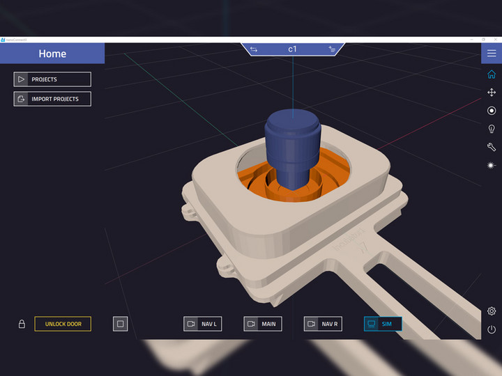 3D simulation preview on the touchscreen of Quantum X bio