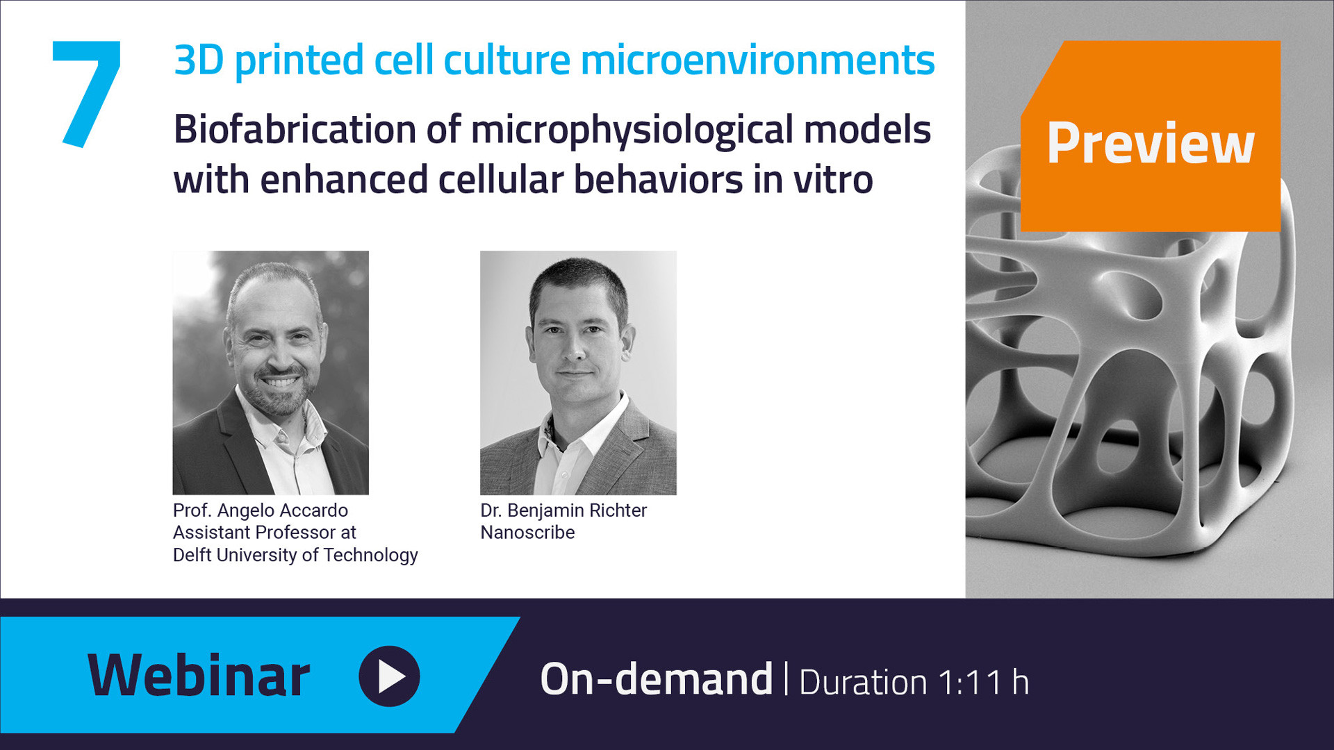 Our Webinar on 3D printed cell cultures is now available on-demand - watch the webinar here