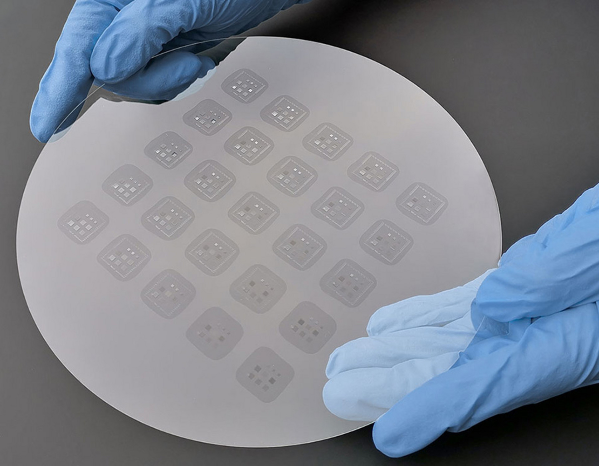 Microlens arrays on fully populated 8” wafer