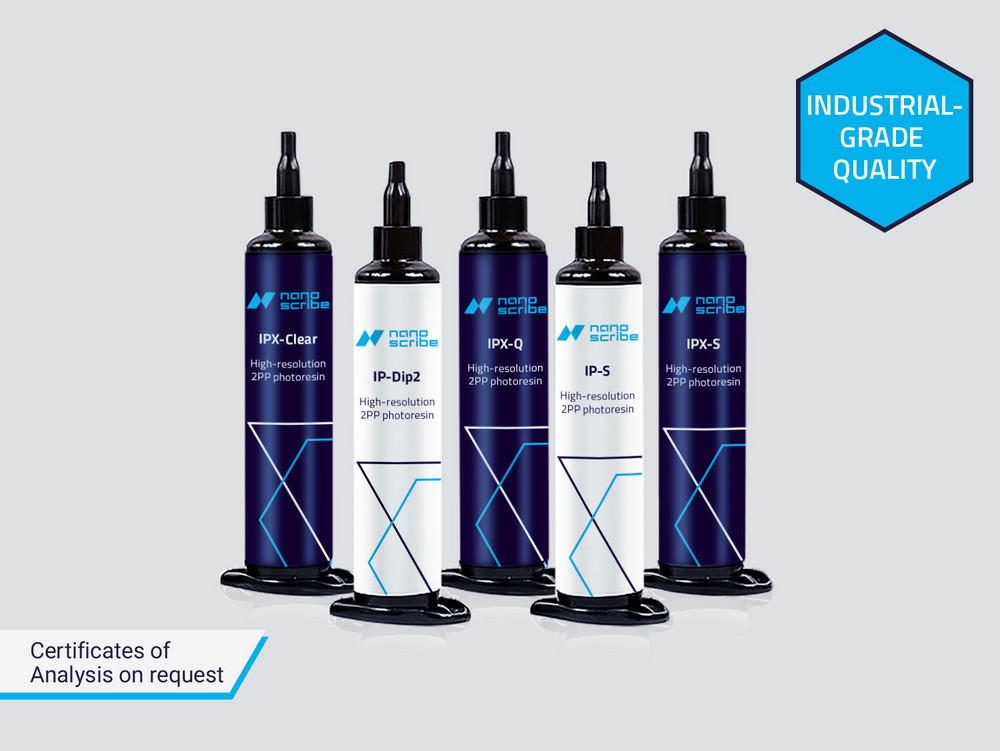 Selected high-demand photoresins, which are manufactured with industrial-grade quality