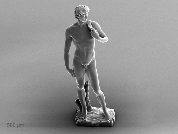 A microscale replica of Michelangelo’s David