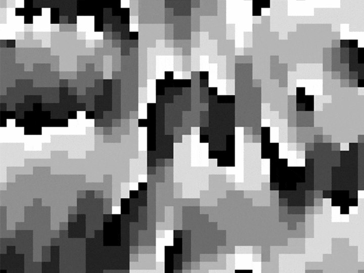 Grayscale design and SEM image of a 2GL printed DOE. The DOE has 8 discrete level with individual heights, maximum 1.2 µm, and a lateral pixel size of 2 µm